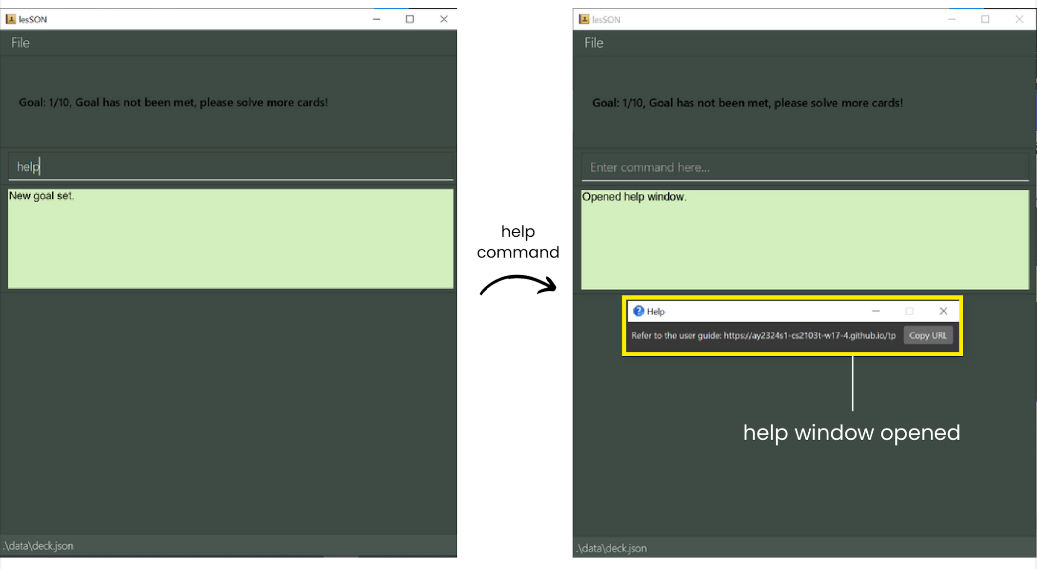 result of help command